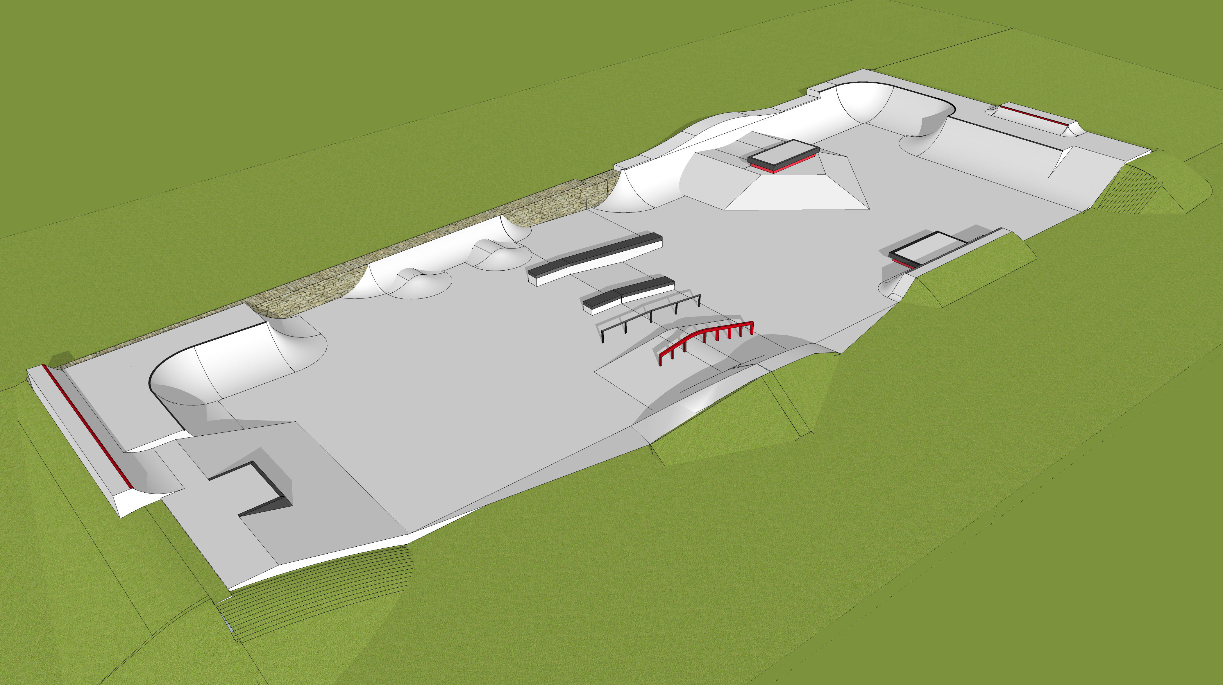 Imatge pels mitjans: Subtitució de mòduls antics de l&#39;skatepark